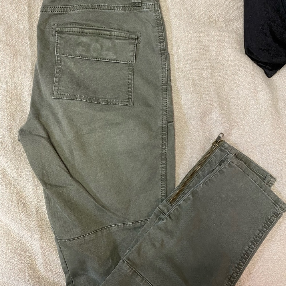 Madewell Olive Green Ankle Cargo Skinny Pants - Picture 3 of 5